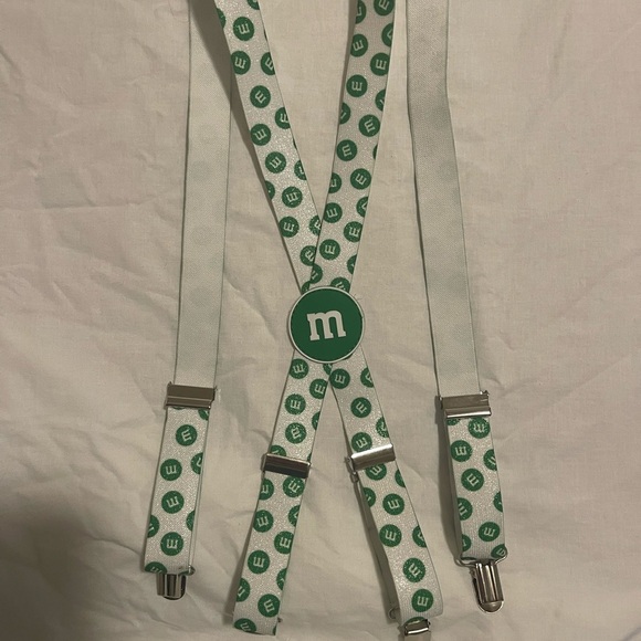 M&M'S Green and White Candy-Themed Suspenders - Picture 1 of 4